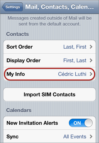 Contacts Settings