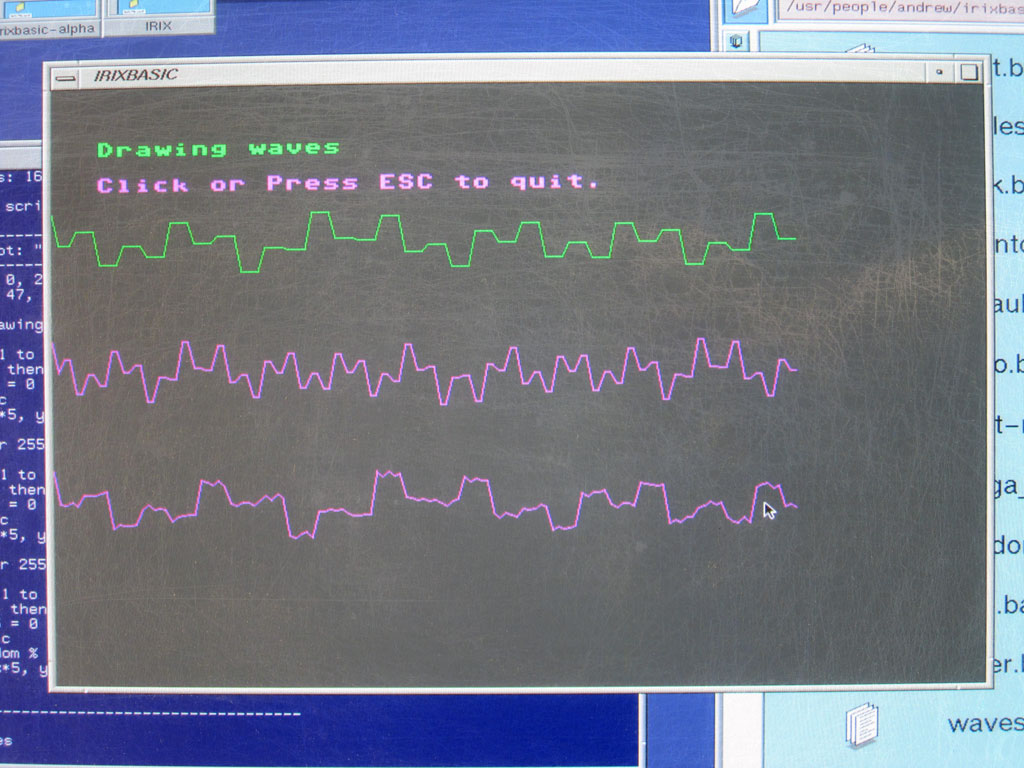 IRIXBASIC drawing waves