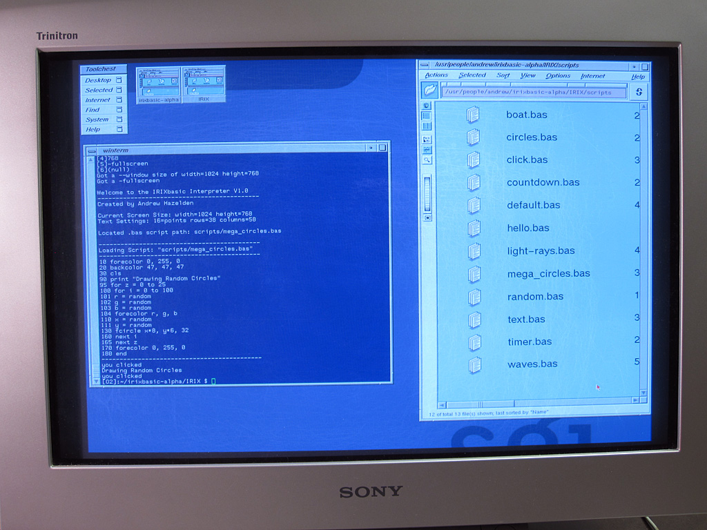 IRIXBASIC running in terminal mode on SGI IRIX 6.5