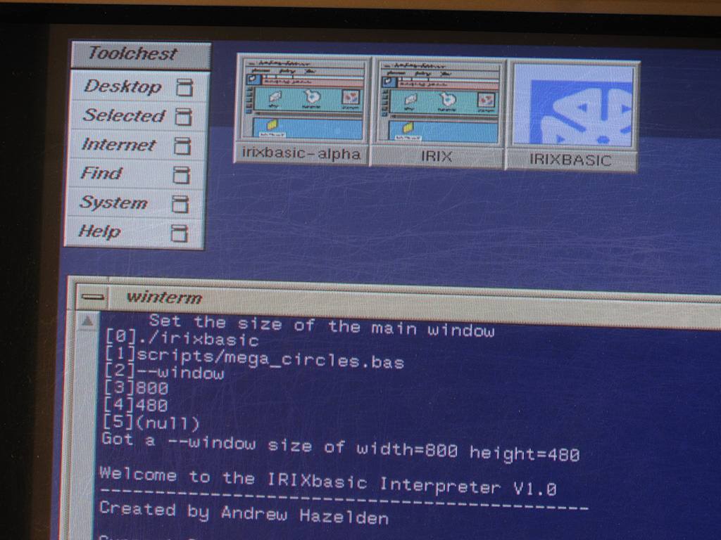 IRIXBASIC in the SGI Terminal