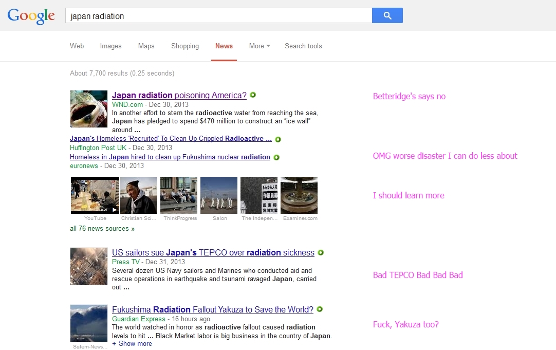 google news search japan radiation