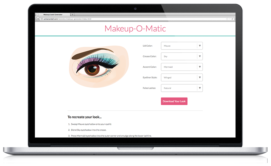 GitHub CarlaCrandall/Makeup_Look_Generator Dynamically creates a