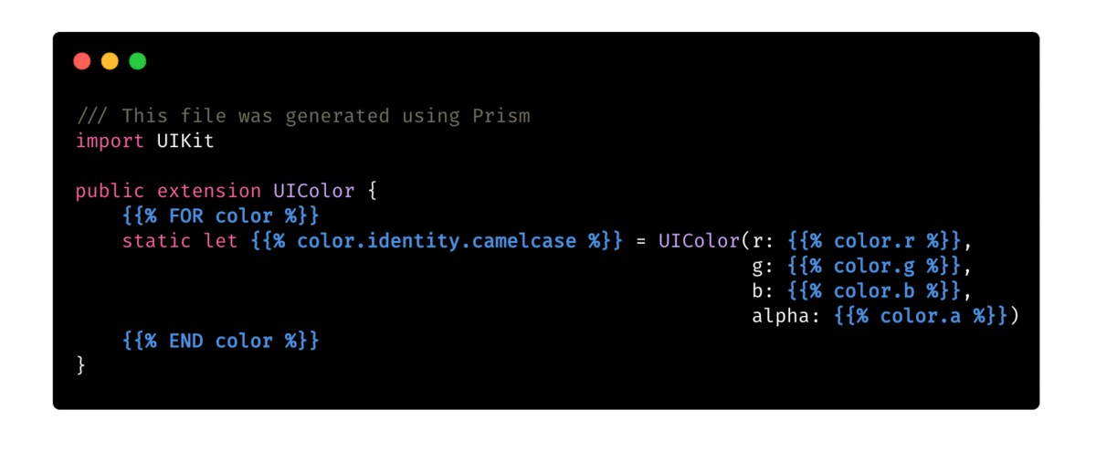 Color.swift iOS Prism Template