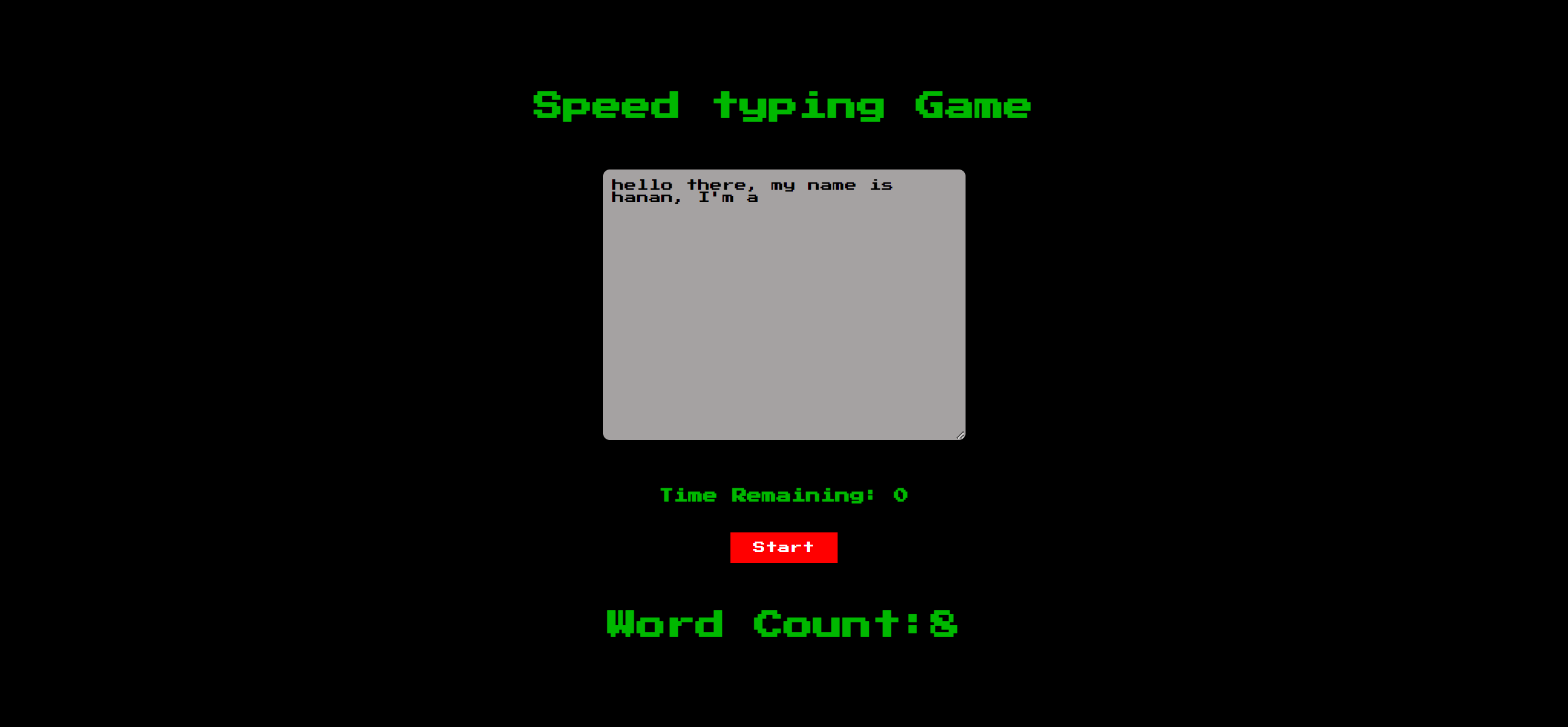 Github Hanan Karam Speed Typing Game A React Speed Typing Game Using