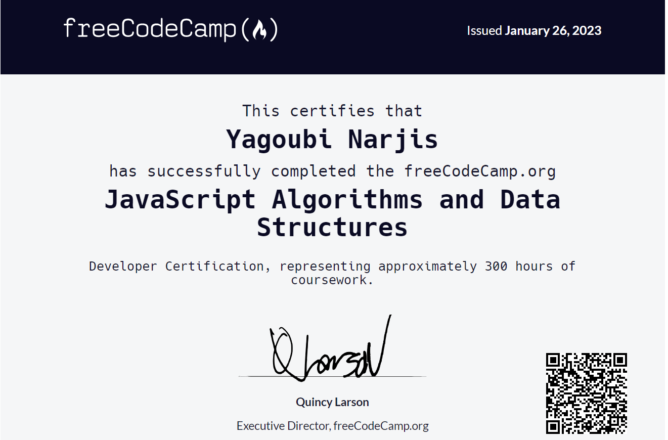 FreeCodeCamp Certifications