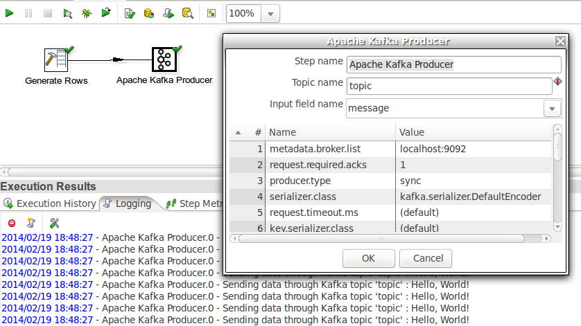 Using Apache Kafka Producer in Kettle