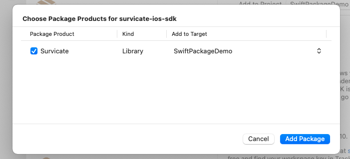Add Swift Package step 2