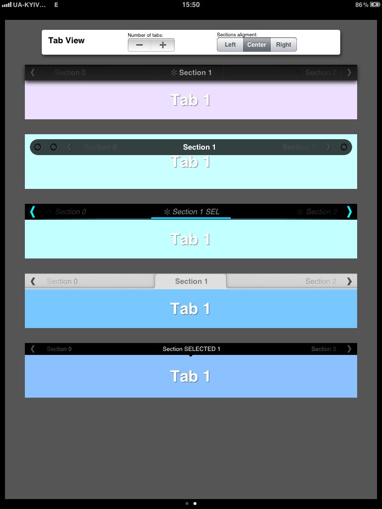 TSTabView examples