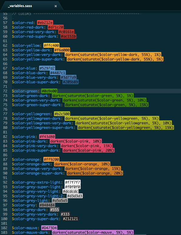 AtomColorHighlight And Project Palette Screenshot