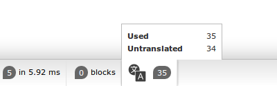 Translations web debug toolbar