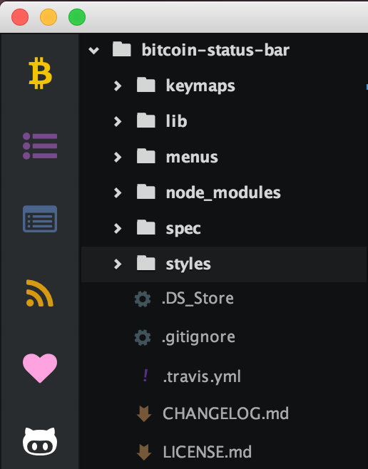 Bitcoin Status Bar ScreenShot