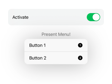 Manually activate the menu with a toggle switch