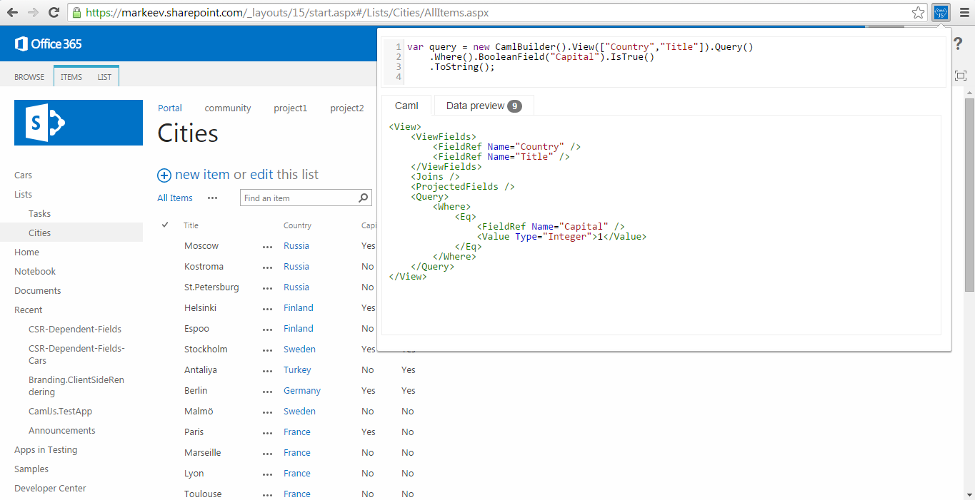 caml is generated based on camljs code