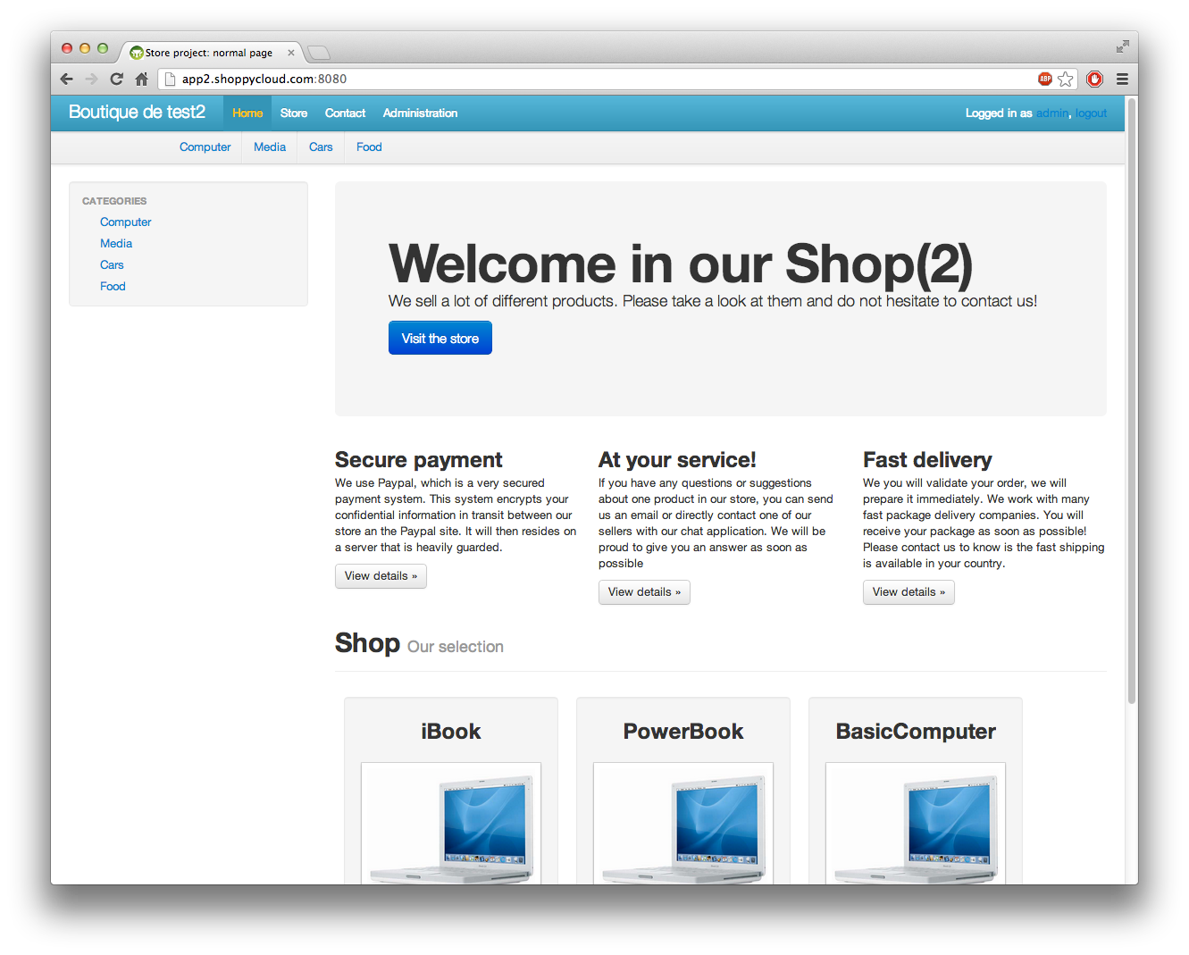 home screen of app2 app2 home screen