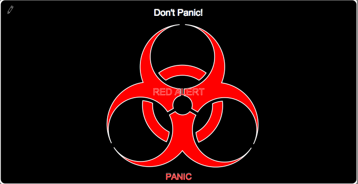 Panic Button - showing use of an SVG path as a button