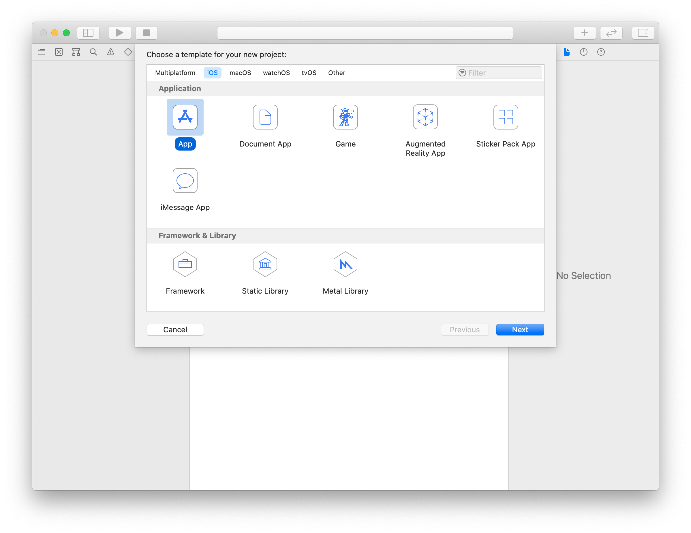 Create your project using XCode