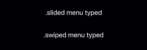 Example for .swiped and .slided menu