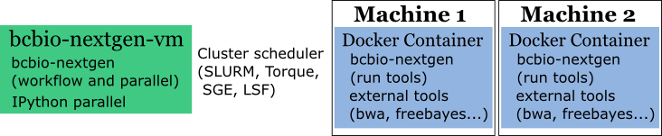 Overview of docker and bcbio-nextgen-vm components