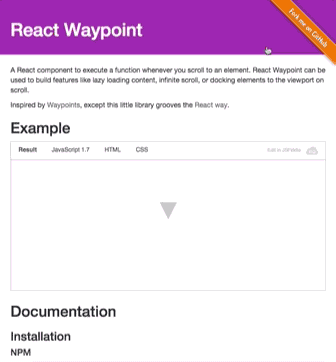 Demo of React Waypoint in action