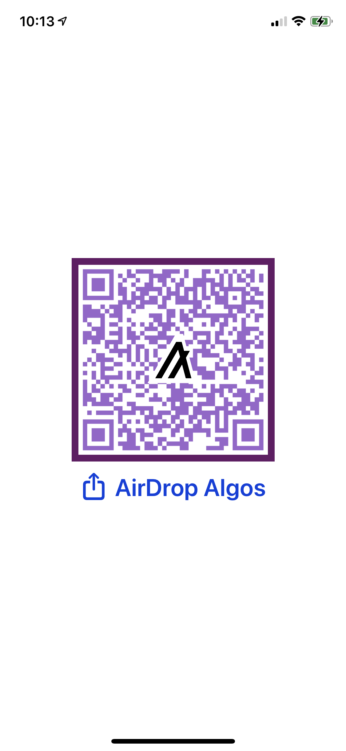Sample AlgorandURI AirDrop