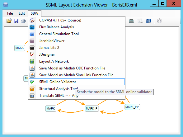 Launch SBML Online Validator