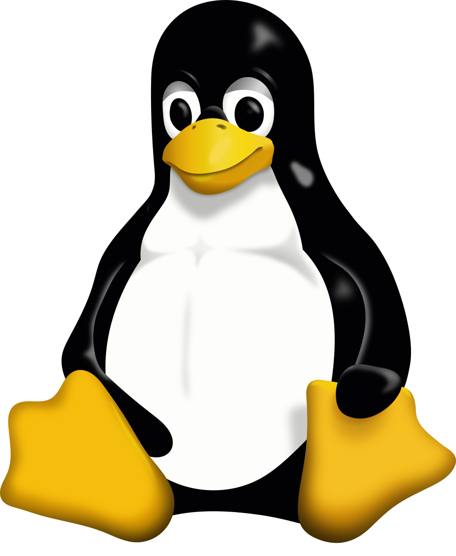 Tux update black and white vector lineart — LinuxArt