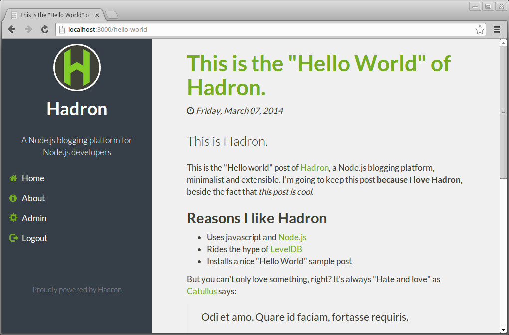 Hadron homepage