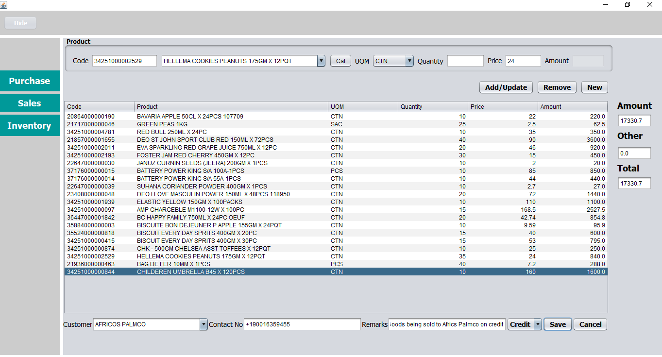 Sales Invoice Data - POS