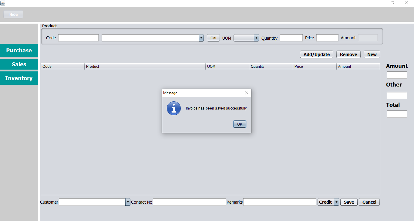 Sales Invoice End - POS