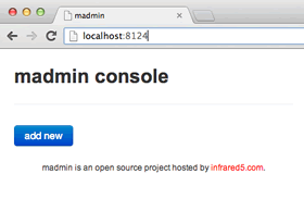empty madmin console with no defined RESTful URIs
