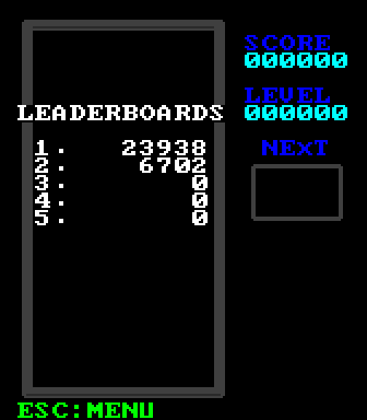 AsciiTetris Leadersboards