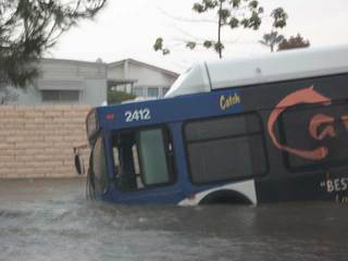bus in water