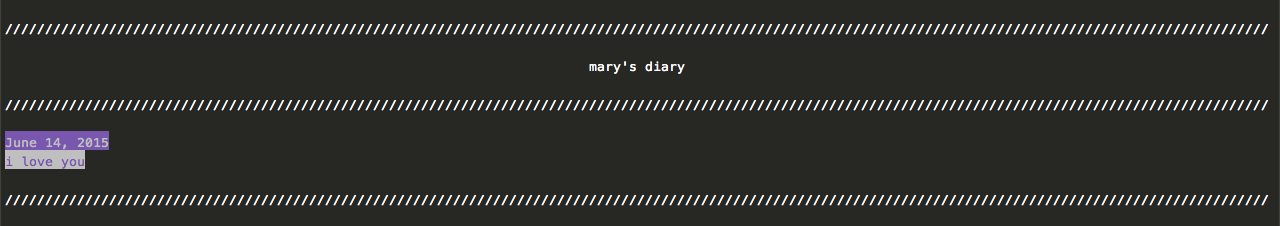 command line diary entry