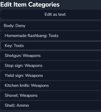 Example Categories