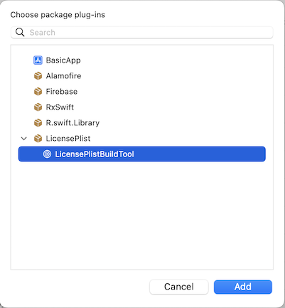 Choose package plugins