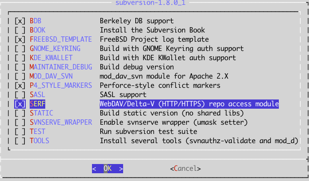 FreeBSD enable svn SERF module