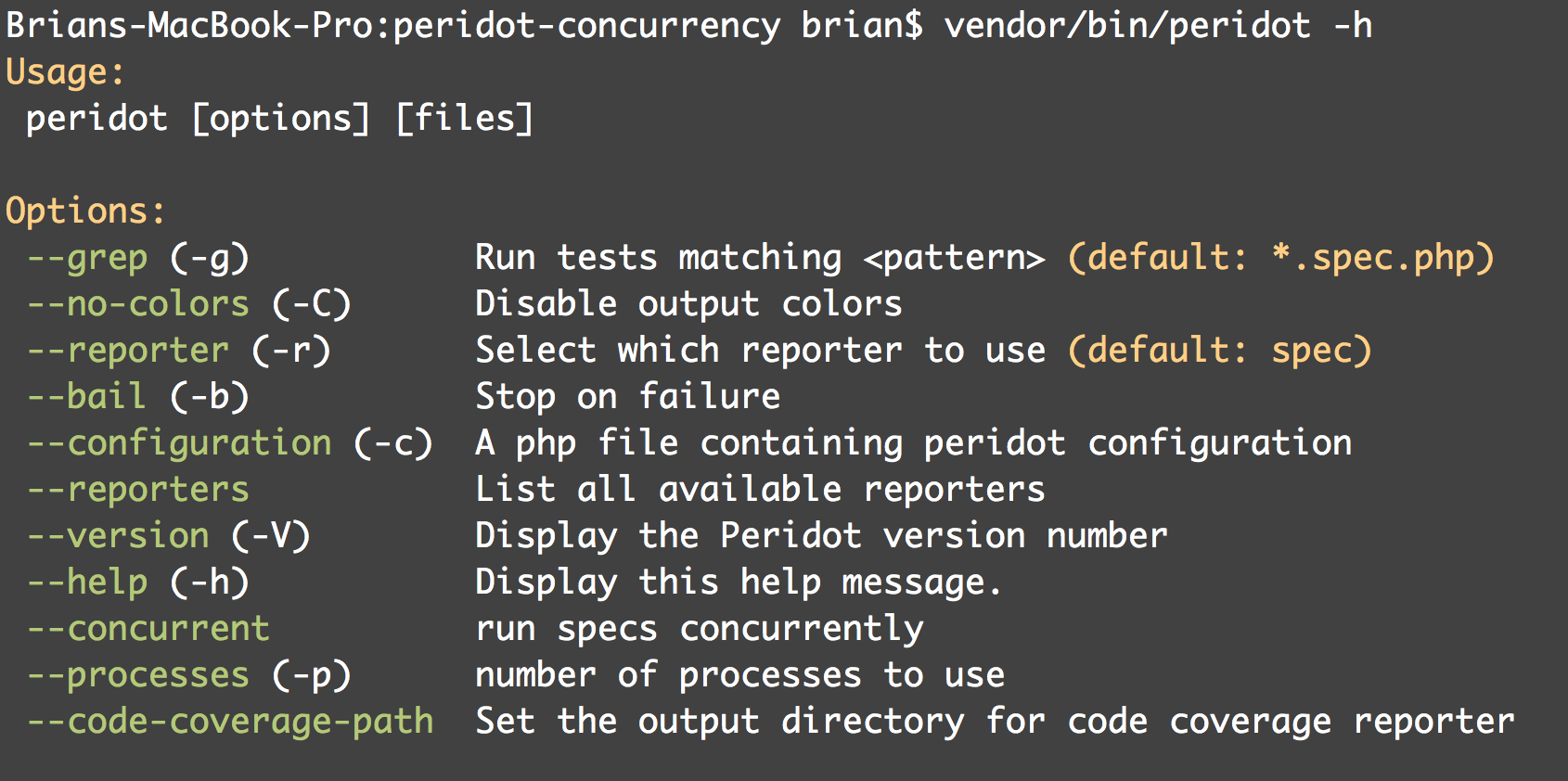 Peridot concurrency usage