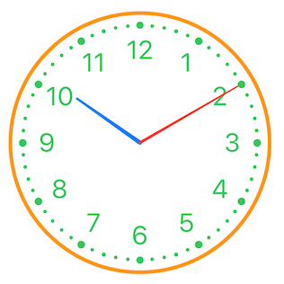 Clock View with Classic style and some colors changed