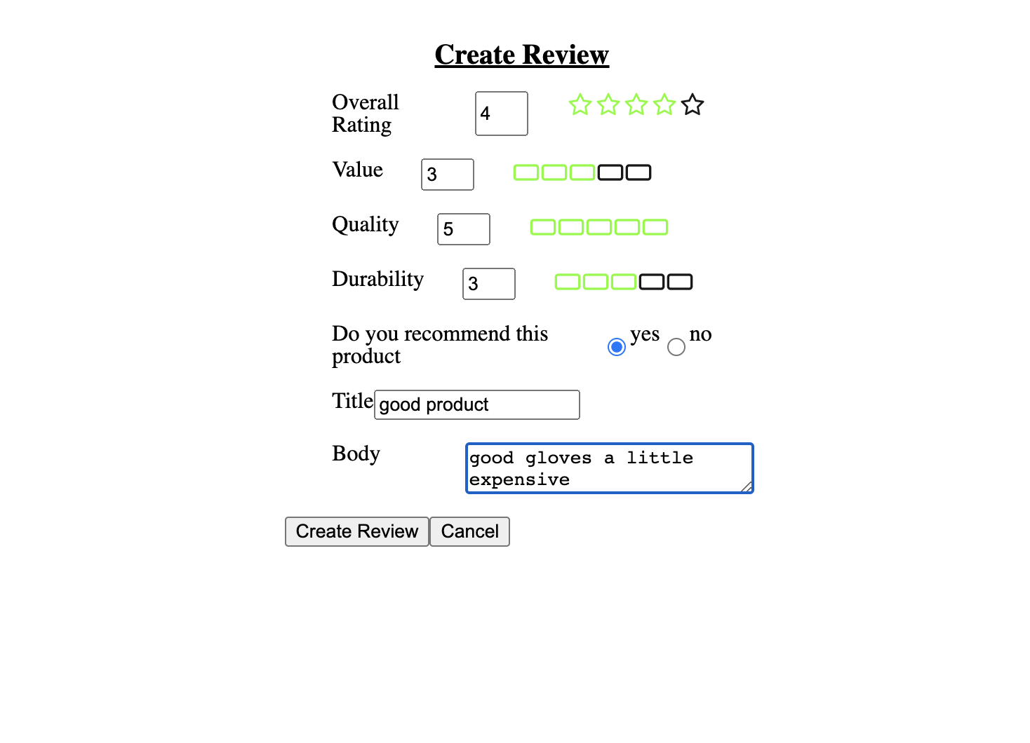 creating a review