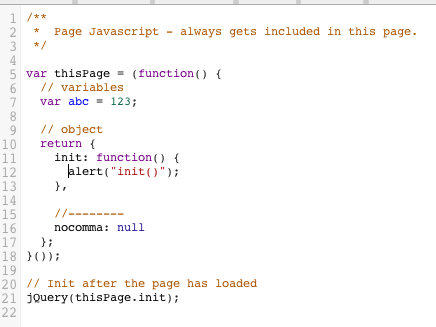 Page Javascript