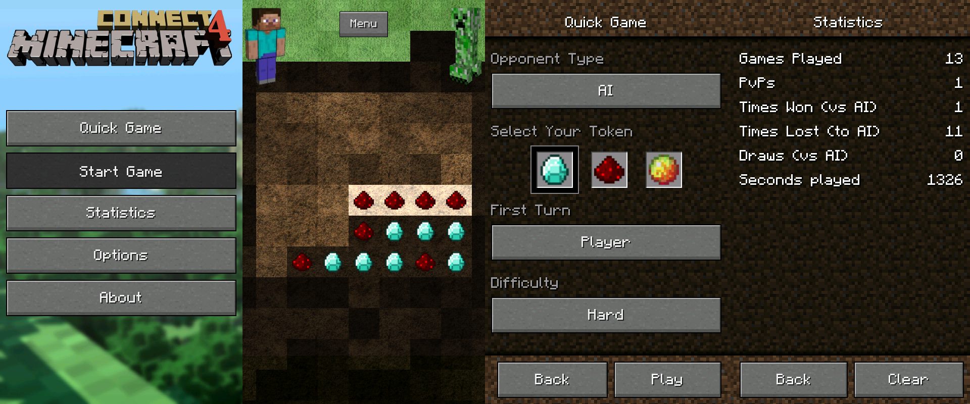 GitHub - sQu1rr/minecraft-connect-4: Minecraft Styled Connect 4 Game for  Android