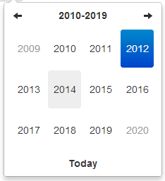 Datetimepicker decade year view