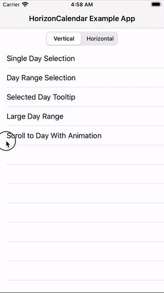 Scroll to Day with Animation Vertical