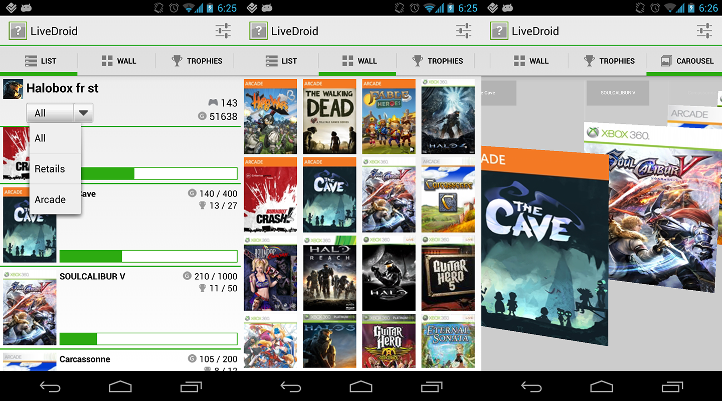 GitHub - vieux/LiveDroid: Android App to your XboxLive Games/Achievements