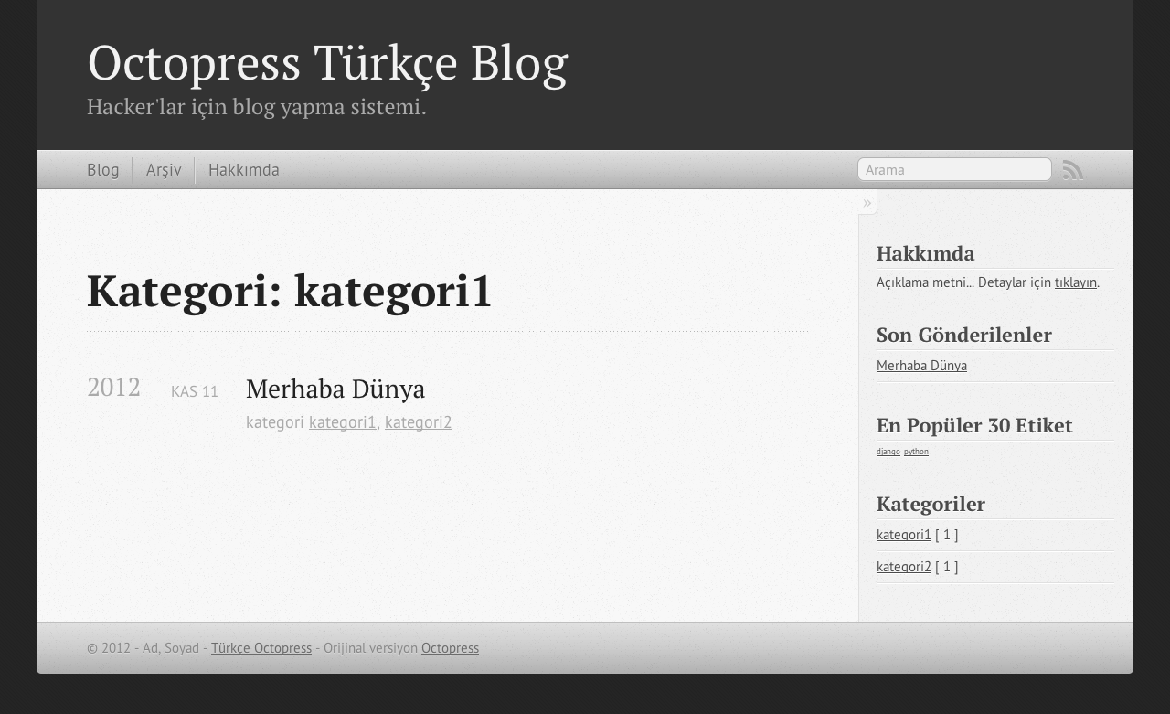 Octopress Türkçe - Kategori Arşivi