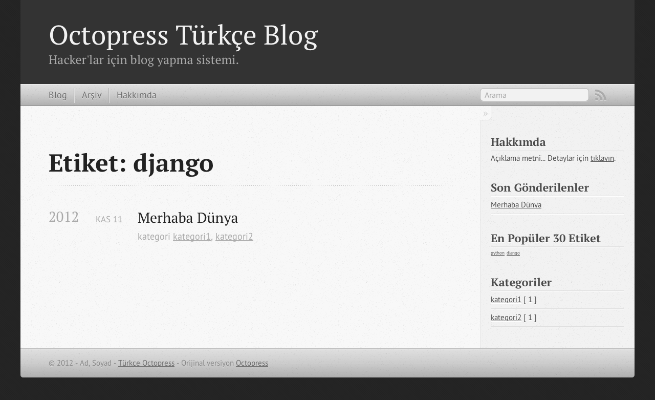 Octopress Türkçe - Etiket Arşivi