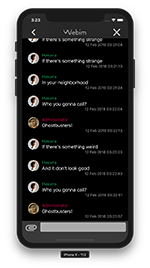 Chat screen screenshot Dark theme