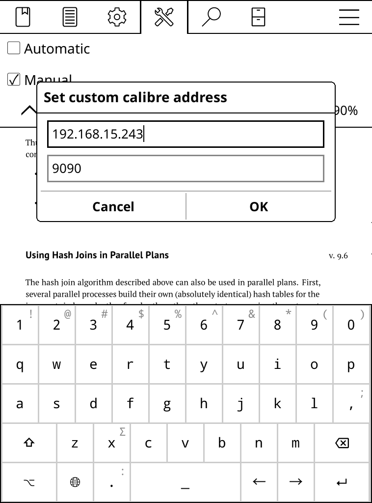 Koreader settings