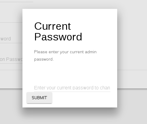 Settings Password Confirmation Dialogue