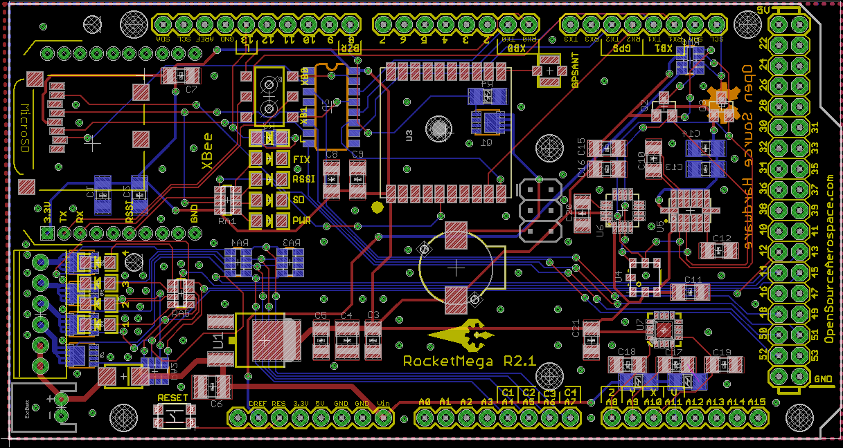 GitHub - zortness/rocket-mega-shield: Eagle files for an Arduino Mega